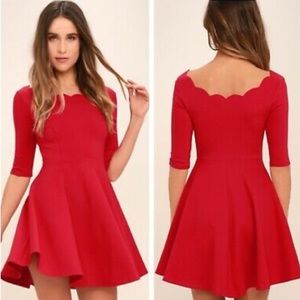 Lulus Scalloped A-line Dress